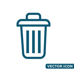 Minimalist Rubbish Bin Icon Design Template 