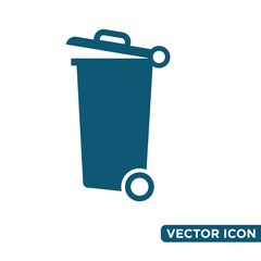 Minimalist Rubbish Bin Icon Design Template 