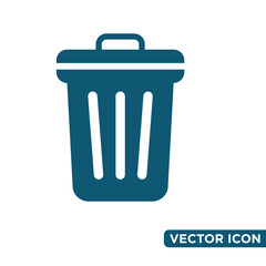Minimalist Rubbish Bin Icon Design Template 
