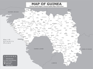 African Countries Geography Political map. Political map of country with capital, province or state capital, major cities and town.