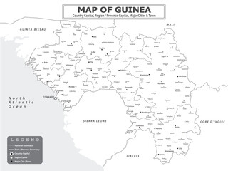 African Countries Geography Political map. Political map of country with capital, province or state capital, major cities and town.