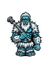 A colossal frost giant barbarian, wielding a massive ice axe, stands amidst a blizzard, showcasing intricate frost patterns on his armor and skin.  His expression is fierce and determined.