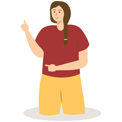 Business People Pointing. Promotion and Presentation Concept. Vector Illustration in Flat Cartoon Style.