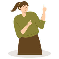 Business People Pointing. Promotion and Presentation Concept. Vector Illustration in Flat Cartoon Style.