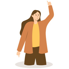 Business People Pointing. Promotion and Presentation Concept. Vector Illustration in Flat Cartoon Style.