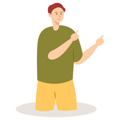 Business People Pointing. Promotion and Presentation Concept. Vector Illustration in Flat Cartoon Style.