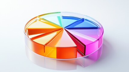 Obraz premium A colorful, segmented pie chart representing data or information in a visually appealing manner.