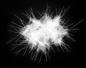 Abstract White Lines Explosion on Black Background
