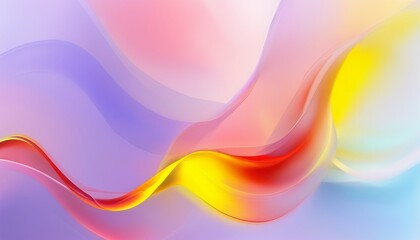 Fototapeta premium Soft Abstract Background with Lilac, Light Red, and Yellow Flowing Waves in Smooth Patterns