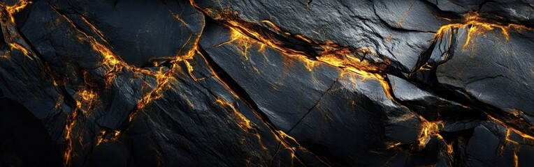 Natural elegance defined by striking gold and black rock formations.