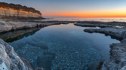 Fototapeta premium coastal tide pools at sunset