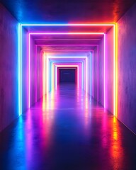 Neon Lights Corridor