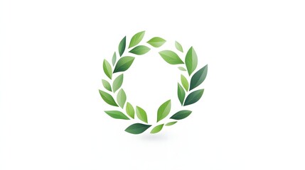 Green Leaves Forming An Oval Shape Design