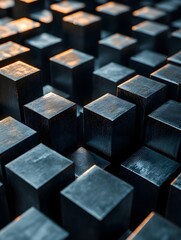 Abstract Dark Cubes Pattern