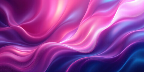 Fototapeta premium A vibrant abstract representation in shades of pink and purple, showcasing smooth waves of flowing color and light.