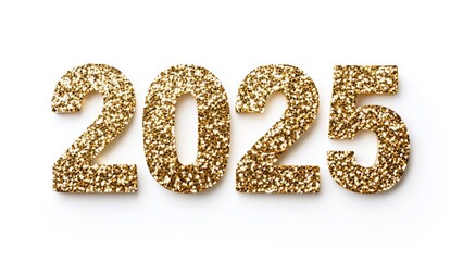 金色グリッターの2025年の文字_2