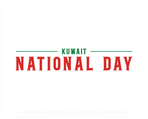 KUWAIT National Day vector design on a white background, Typographic Design of KUWAIT National Day, Vector design of Kuwait national day 