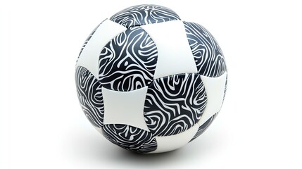 Classic soccer ball isolated on a clean white background, captured with full depth of field to showcase its traditional black-and-white pattern and precise details.