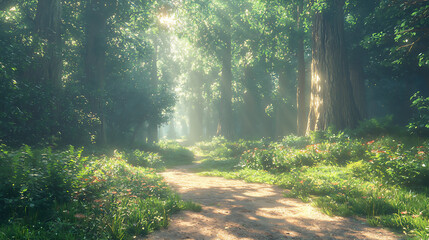 Obraz premium mystical redwood grove