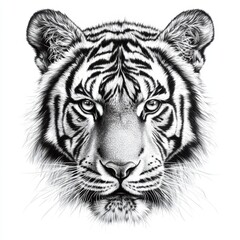 Intricate tiger artwork perfect for fashion designs.