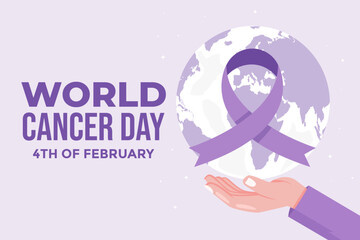 world cancer day background illustration in flat design