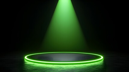 Green Neon Circle Stage Light