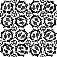 Ikat fabric pattern, Thai silk pattern, seamless pattern.