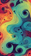 A vibrant abstract swirl of colors creating a dynamic and fluid visual experience.