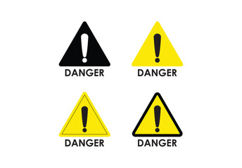 Exclamation mark of warning attention icon vector illustration on background