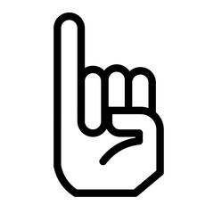 Obraz premium Little finger icon in black, outline style and transparent background