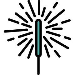 Festive Sparkler Color Line Icon