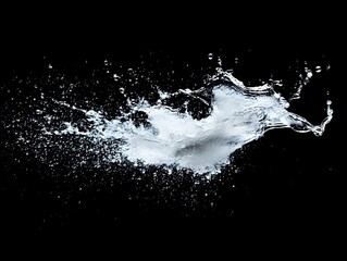 Water Splash Explosion on Black Background