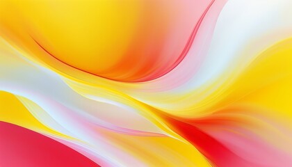 Obraz premium Abstract Waves of Bright Yellow and Pale Red Flowing in Soft Gradients and Textures