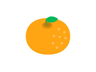 葉のついた、ミカンのアイコンのイラスト
