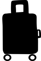 Obraz premium suitcase silhouette isolated on white background, vector illustration