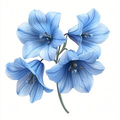 Stunning Blue Campanula Flowers Botanical Illustration Floral Art Nature Photography Spring Bloom