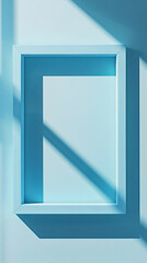 Light blue square frame with soft shadows
