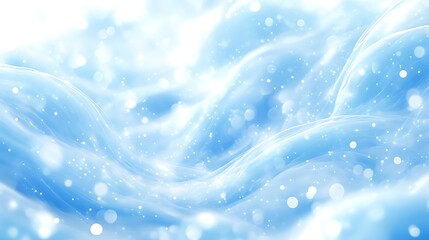 Abstract Blue Waves With Sparkling Light Effects