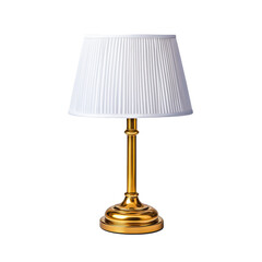 Obraz premium Elegant Golden Base Bedside Lamp with White Shade