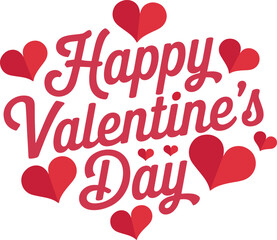 Happy Valentines Day typography vector illustration. Romantic Template design for celebrating valentine's Day on 14 February. Wallpaper, flyer, poster, sticker, banner, card.
