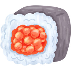 Hand drawn watercolor sushi illustration