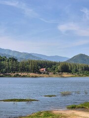 red house in the mountain