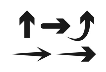 set of Black arrow pointing right. Arrow shape element