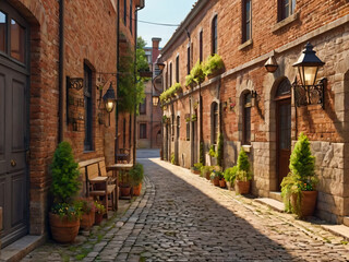 Fototapeta premium narrow street in the town