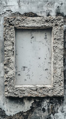 Stone-like square frame with a rough texture