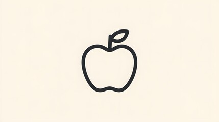 Fototapeta premium A simple line drawing of an apple