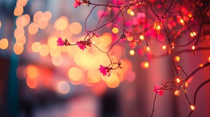 Soft glow of twinkle lights creating a magical atmosphere in a cozy setting