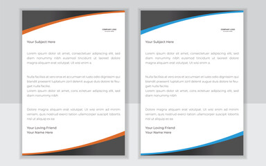 Modern corporate letterhead template design for your project, vector design.