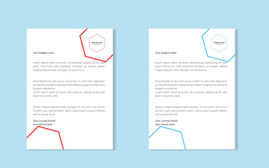 Clean and professional corporate company business letterhead template design with color variation bundle