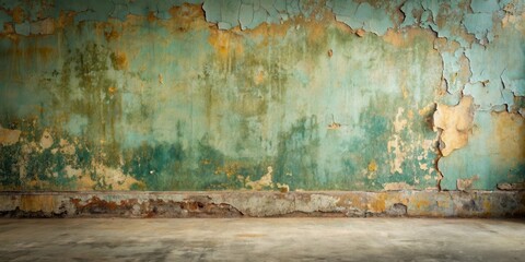 Fototapeta premium Aged Wall and Floor with Peeling Paint and Distressed Texture